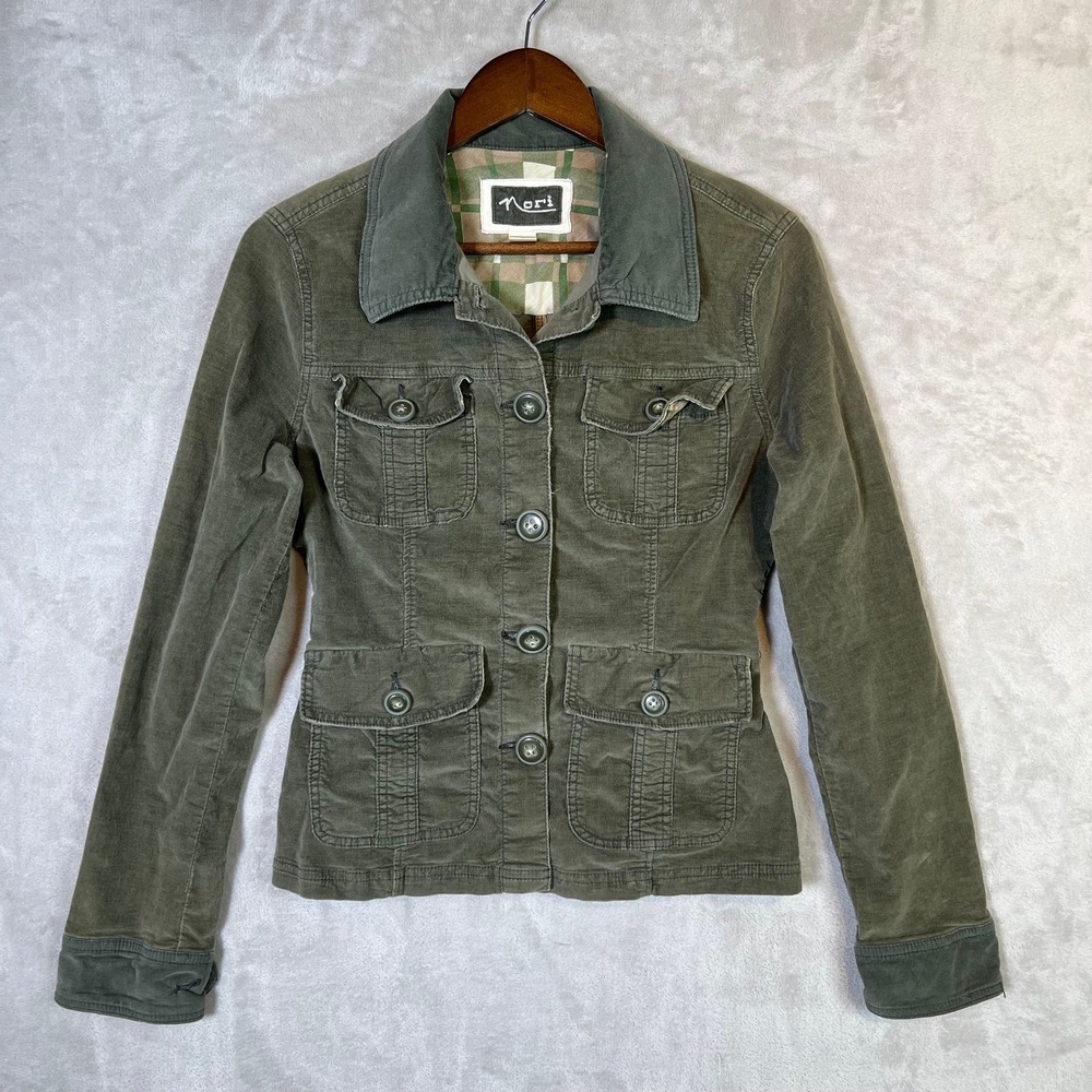Vintage Nori Olive Corduroy Jacket L Y2K Mallcore Twilight Bella Swan Military
